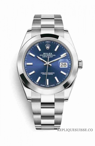 Copie Montre Rolex Datejust 41 Oystersteel 126300 cadran bleu m126300-0001