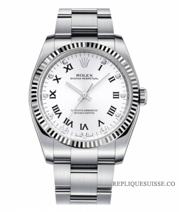 Rolex Oyster Perpetual No Date Acier inoxydable blanc cadran 116034 WDO