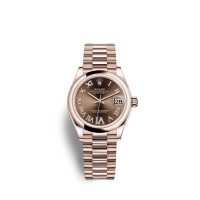 Rolex Datejust 31 or Everose 18 ct M278245-0024 Chocolat serti de diamants Cadran