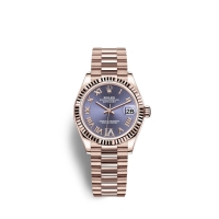 Rolex Datejust 31 Or Everose 18 ct M278275-0029 Aubergine sertie de diamants Cadran