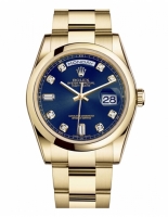 Rolex Day Date Or jaune Bleu cadran 118208 BDO