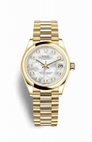 Copie Montre Rolex Datejust 31 Or jaune 18 ct 278248 Diamants nacres blancs Cadran m278248-0016