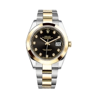 Réplique Rolex Datejust Diamante noir Dial 126303 acier/Or jaune 18K Oyster Montre