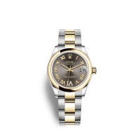 Rolex Datejust 31 Oystersteel or jaune 18 ct M278243-0017 Gris fonce sertie de diamants Cadran