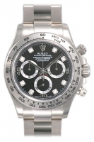 Réplique Rolex Daytona Black Diamond Oyster Bracelet en or blanc 18k Montre 116509BKDO