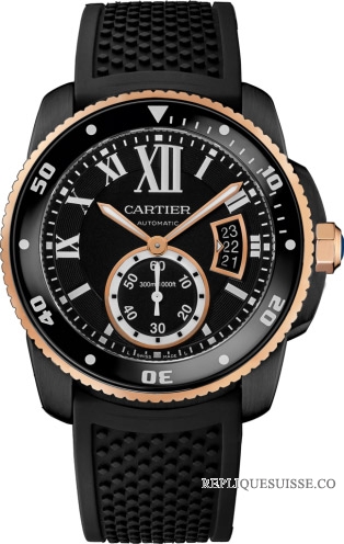 Calibre de Cartier Carbon Plongeur montre Réplique W2CA0004