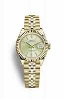 Copie Montre Rolex Datejust 28 or jaune 18 ct Linden ensemble diamants Cadran m279178-0008