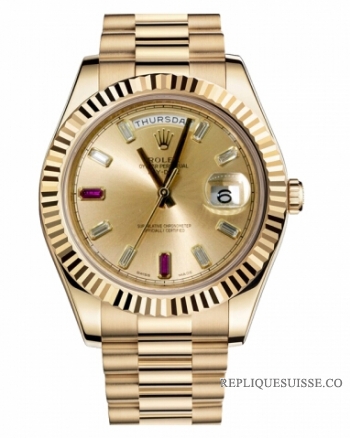 Réplique Rolex Day Date II President jaune or Champagne cadran 218238 CHR 218238 CHRDP