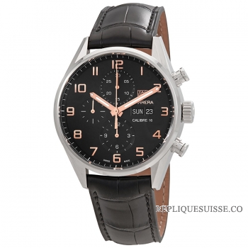 Copie Montre Tag Heuer Carrera Chronographe Automatique Cadran Noir Mens CV2A1AB.FC6379