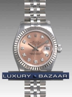 Rolex Datejust 179174 (Salmon Dial, Diamant Markers) Montre Réplique