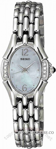 Seiko Diamant bleu Mother-of-Pearl acier Dames SXGM27 Montre Réplique