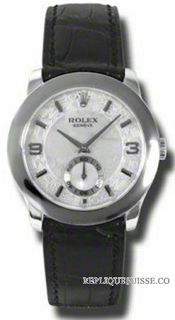 Rolex Cellini Hommes Platinum Case Black Réplique 5240/6