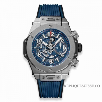 Copie Montre Hublot Big Bang Unico Bleu Titane 45mm 411.NX.5179.RX