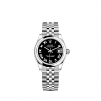 Rolex Datejust 31 Oystersteel cadran noir brillant
