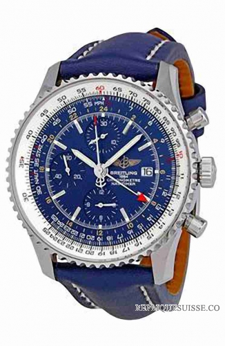 Breitling Navitimer World Chronographe bleu Analog Dial A24 Montre Réplique