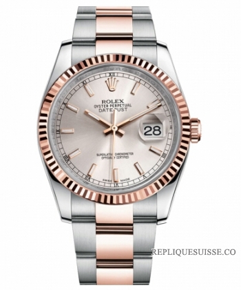 Réplique Rolex Datejust 36mm en acier et or rose cadran argent 116231 SSO