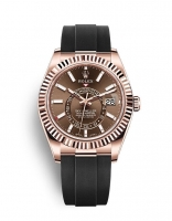 Rolex Sky-Dweller 18 ct Everose cadran chocolat bracelet Oysterflex