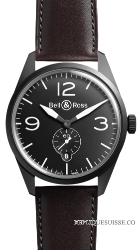 Bell & Ross BR 123 ORIGINAL CARBON noir BRV VinTAGe des hommes Montre Réplique