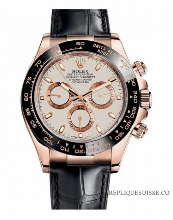 Réplique Cadran Rolex Daytona en or rose Ivoire 116515 LNI