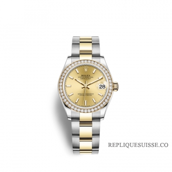 Rolex Datejust 31 Oystersteel or jaune 18 ct M278383RBR-0013 Cadran couleur champagne