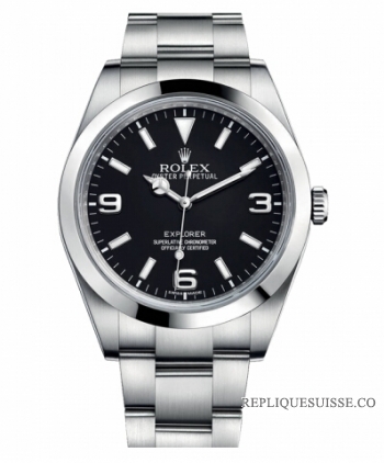 Réplique Cadran Rolex Explorer Acier inoxydable Noir 214270