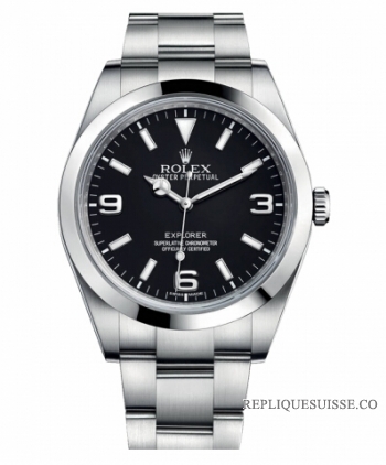 Réplique Cadran Rolex Explorer Acier inoxydable Noir 214270