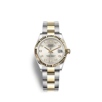 Rolex Datejust 31 Oystersteel or jaune 18 ct M278273-0019 Argent serti de diamants Cadran