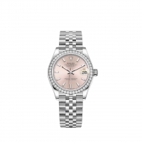 Rolex Datejust 31 Rolesor blanc cadran rose bracelet Jubilee