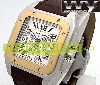 Cartier Santos 100 XL Automatique Chronographe W20091X7 Montre Réplique - Cliquez sur l'image pour la fermer