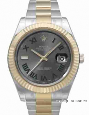 Rolex Datejust II Slate Dial acier/Yellow Or 116333GRO Montre Réplique