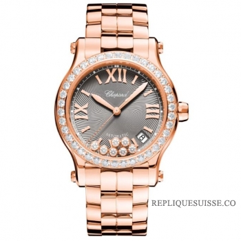 Réplique Chopard Happy Sport Or Rose 18 Carats Et Diamant 274808-5015