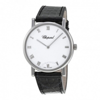 Chopard Classique Homme Cadran blanc 18kt or blanc noir Cuir montres pour dames P163154-1001