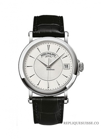 Patek Philippe Calatrava Cadran Blanc Automatique Noir Cuir 5153G-010 Montres Copie