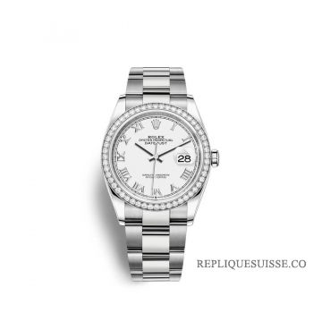 Rolex Datejust 36 Oystersteel or blanc 18 ct M126284RBR-0018 cadran blanc