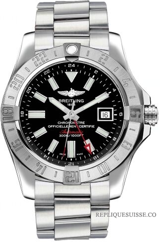 Copie Montre Breitling Avenger II GMT cadran noir Mens A3239011/BC35/170A