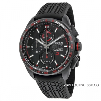 TAG Heuer Réplique Carrera Calibre 16 Noir Dial Noir Rubber CBB2080.FT6042