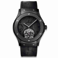 Copie Montre Reserve de puissance Hublot Classic Fusion Tourbillon 5 Jours Berluti Scritto All Black 45mm 505.CM.0500.VR.BER17