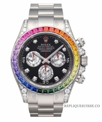 Réplique Cadran Rolex Daytona Black Rainbow 116599 RBOW