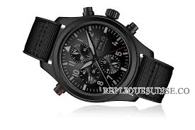 Réplique IWC Pilot\'s Double Chronographe Top Gun Ceratanium