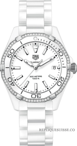 Copie Montre Tag Heuer Aquaracer Cadran Blanc Mesdames WAY1396.BH0717