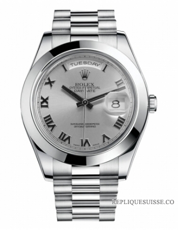 Réplique Rolex Day Date II President Platinum Rhodium cadran 218206 RRP M 218206 RRP