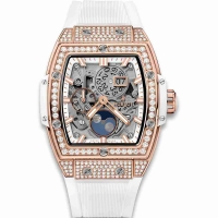 Copie Montre Hublot Spirit Of Big Bang Moonphase Roi Dore Blanc Pave 42mm 647.OE.2080.RW.1604