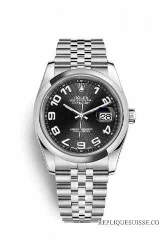 Copie Montre Rolex Datejust 36 Oystersteel 116200 cadran noir m116200-0093