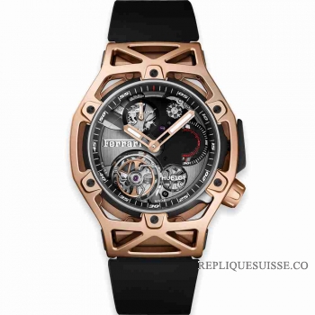 Copie Montre Hublot Techframe Ferrari Tourbillon Chronographe King Gold 45mm 408.OI.0123.RX