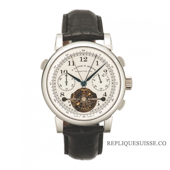 A. Lange & Sohne Lange Tourbograph Pour le Merite Mechanical in Platinum 702.025 Montre Réplique