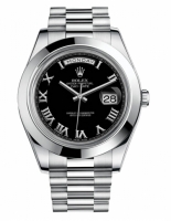 Réplique Rolex Day Date II President Platinum noir cadran 218206 BKRP Mon 218206 BKRP
