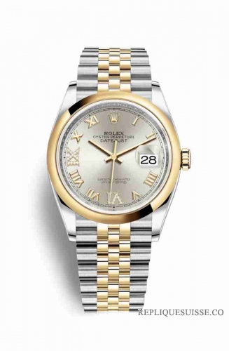 Copie Montre Rolex Datejust 36 Jaune Rolesor Oystersteel Or jaune 18 ct 126203 Argent serti de diamants Cadran m126203-0031