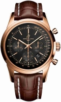 Breitling Transocean 01 Chronographe Red Or brun Croco Strap Montre Réplique