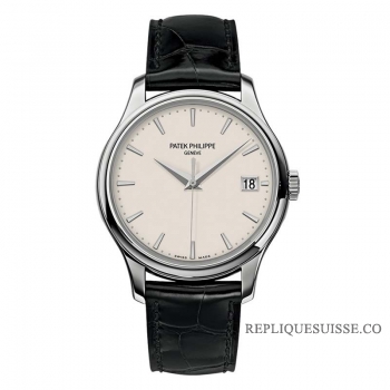 Patek Philippe Calatrava Cuir Cadran Mecanique Ivoire 5227G-001 Montres Copie