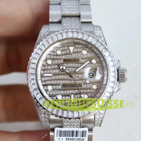 Réplique Cadran Rolex GMT Master II diamants en or blanc 116769 TBR - Cliquez sur l'image pour la fermer